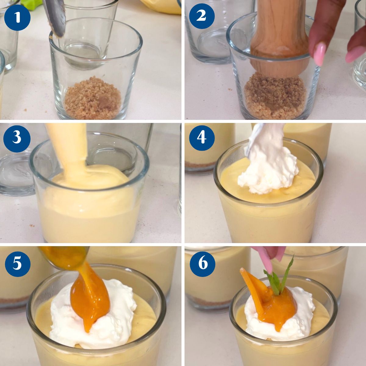 Progress Pictures making mini cheesecake cups.