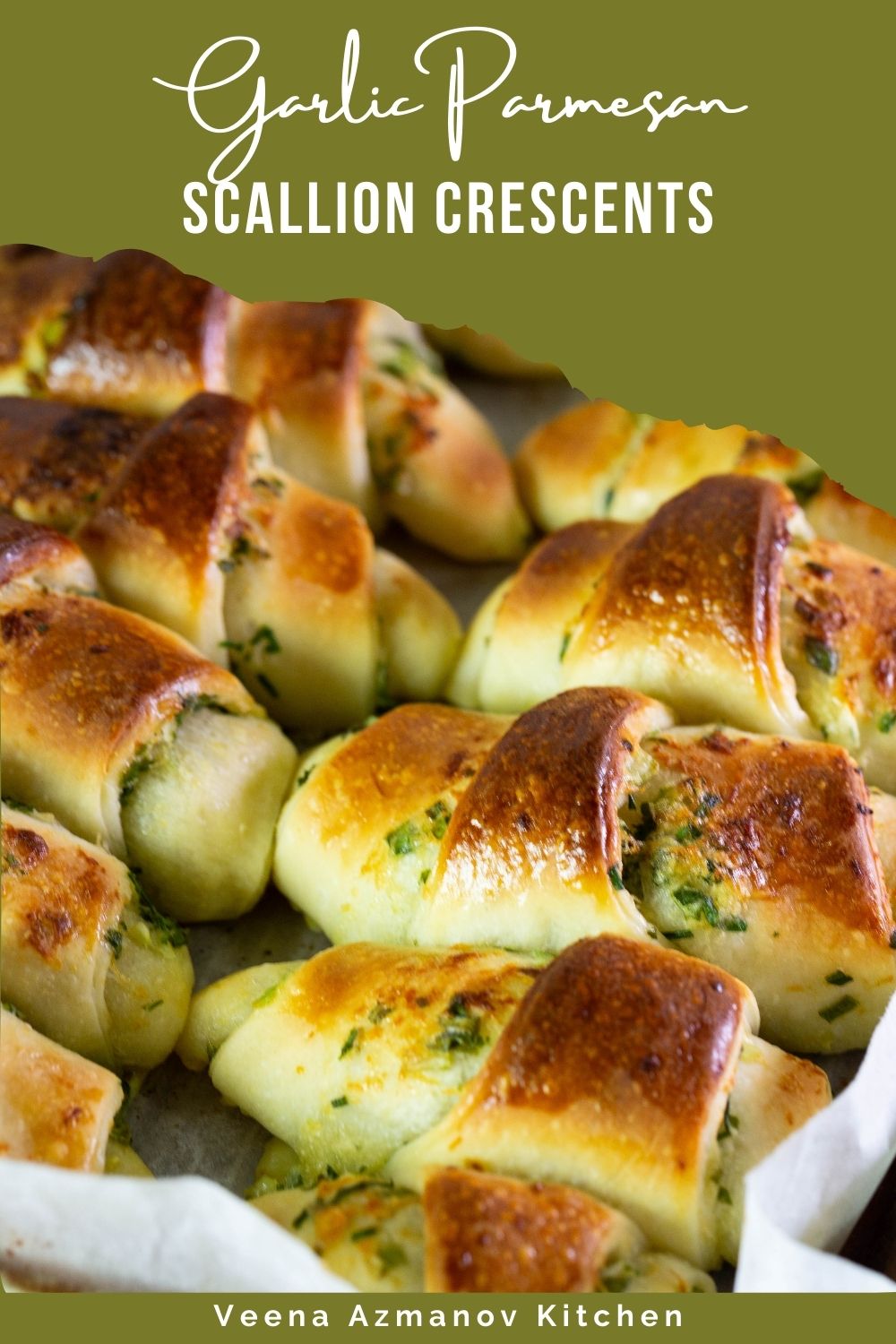 Pinterest image for Scallion Bread with Garlic Parmesan.
