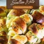 Pinterest image for Scallion Bread with Garlic Parmesan.