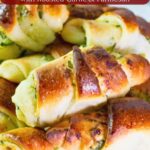 Pinterest image for Scallion Bread with Garlic Parmesan.