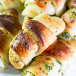 Bread rolls with scallions and garlic parmesan.