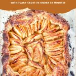 Pinterest image for puff pastry apple galette with cinnamon sugar.