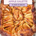 Pinterest image for puff pastry apple galette with cinnamon sugar.