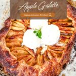 Pinterest image for puff pastry apple galette with cinnamon sugar.