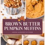 Pinterest image for Brown Butter Pumpkin Muffins.