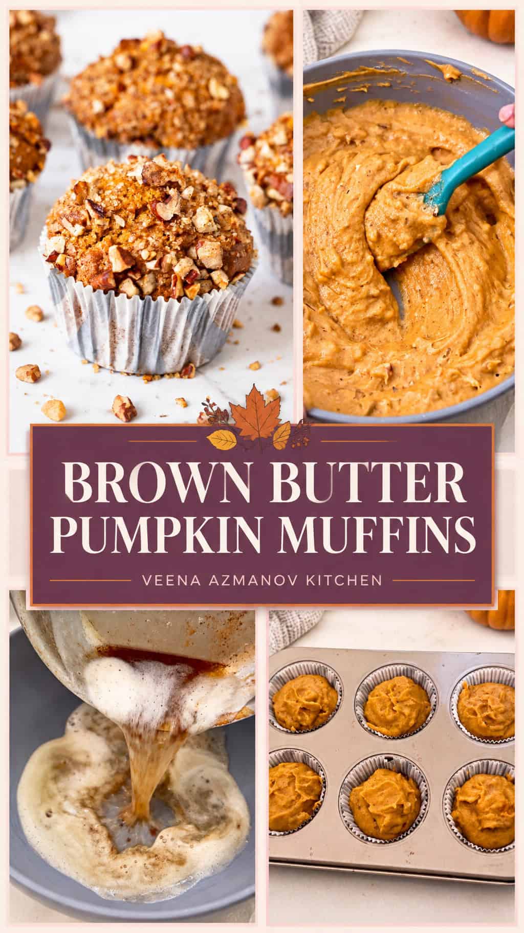 Pinterest image for Brown Butter Pumpkin Muffins.