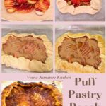 Pinterest image for Peach Galette with Puff Pastry.