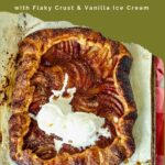 Pinterest image for Peach Galette with Puff Pastry.
