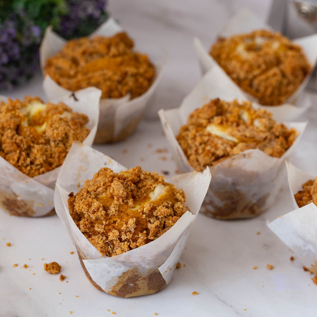 Baked muffins on the table.