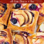 Pinterest image for Blueberry Peach Puff Pastry Tarts.