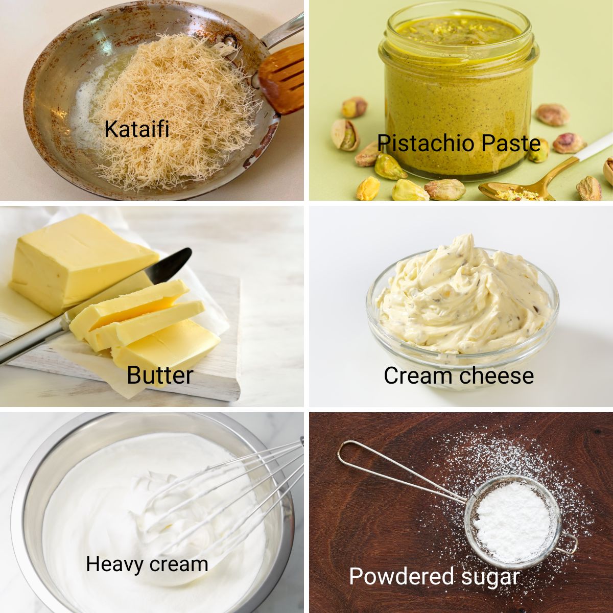 Ingredients for making pistachio trifle.