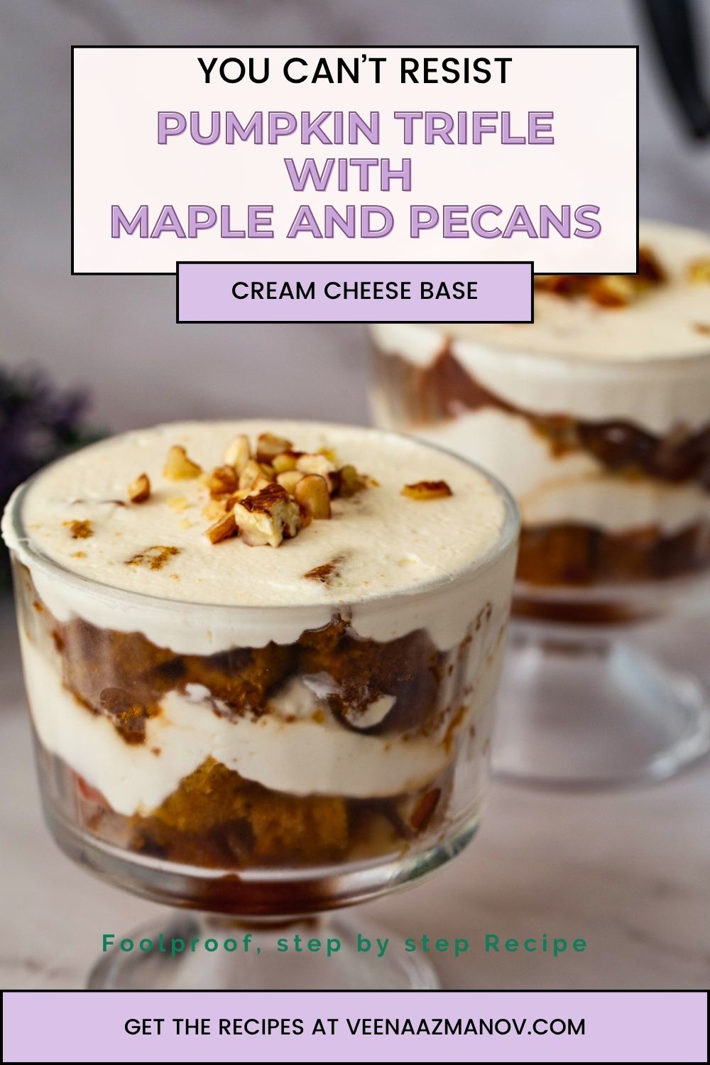 Pinterest image for Pumpkin Trifle Dessert Cups.