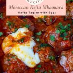 Pinterest image for Moroccan kefta tagine with eggs