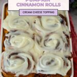 Pinterest image for Pumpkin Cinnamon Rolls.