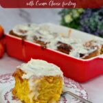 Pinterest image for Pumpkin Cinnamon Rolls.