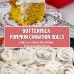 Pinterest image for Pumpkin Cinnamon Rolls.