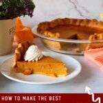 Pinterest image for pumpkin pie with maple syrup and homemade crust.