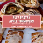 Pinterest image for Apple Turnovers with Puff Pastry and Cinnamon Glaze.