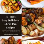 A roundup of sheet pan dinner recipes for easy weeknight meals, featuring simple one-pan dishes with minimal prep and easy cleanup.