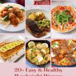 A collage of Healthy weeknight dinner recipes featuring quick, nutritious meals for busy evenings.