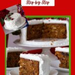 Pinterest image for Christmas cake with Marzipan and Royal Icing.