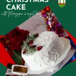 Pinterest image for Christmas cake with Marzipan and Royal Icing.
