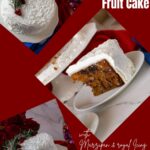 Pinterest image for Christmas cake with Marzipan and Royal Icing.