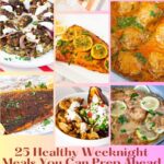 A collage of Healthy weeknight dinner recipes featuring quick, nutritious meals for busy evenings.