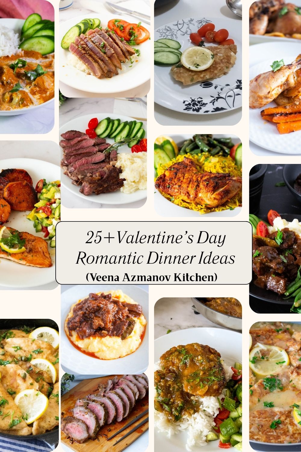 Pinterest Image for Valentine's Day Dinner Recipes.