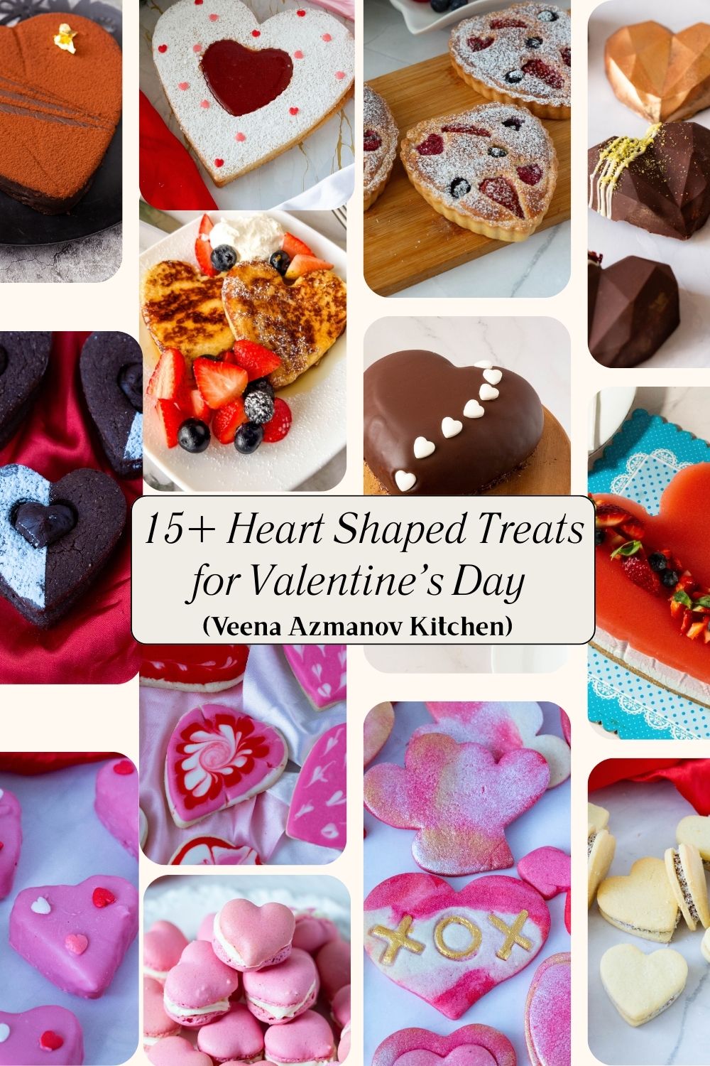 Pinterest Image for Heart-Shaped Desserts.