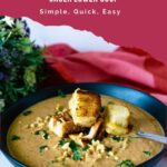 Pinterest image for Roasted Cauliflower Soup Recipe.