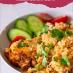 Pinterest image for Baked Chicken with Rice.