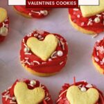 Pinterest image for Buttercream Rose Frosted Valentine Cookies.