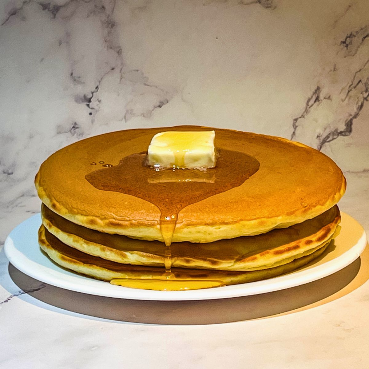 A stack of pancakes.