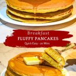 Pinterest image for making Big Fluffy Pancakes.
