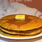 Pinterest image for making Big Fluffy Pancakes.