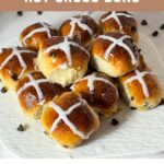 Pinterest image for Hot Cross Buns with Chocolate Chips.