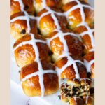 Pinterest image for Hot Cross Buns with Chocolate Chips.