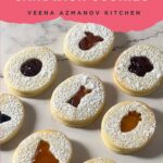 Pinterest image for Easter Sandwich Cookies with Jam and Easter Shapes.