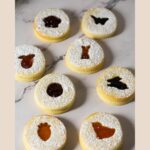 Pinterest image for Easter Sandwich Cookies with Jam and Easter Shapes.