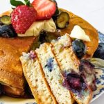 Pinterest image for Fluffy Blueberry Pancakes.