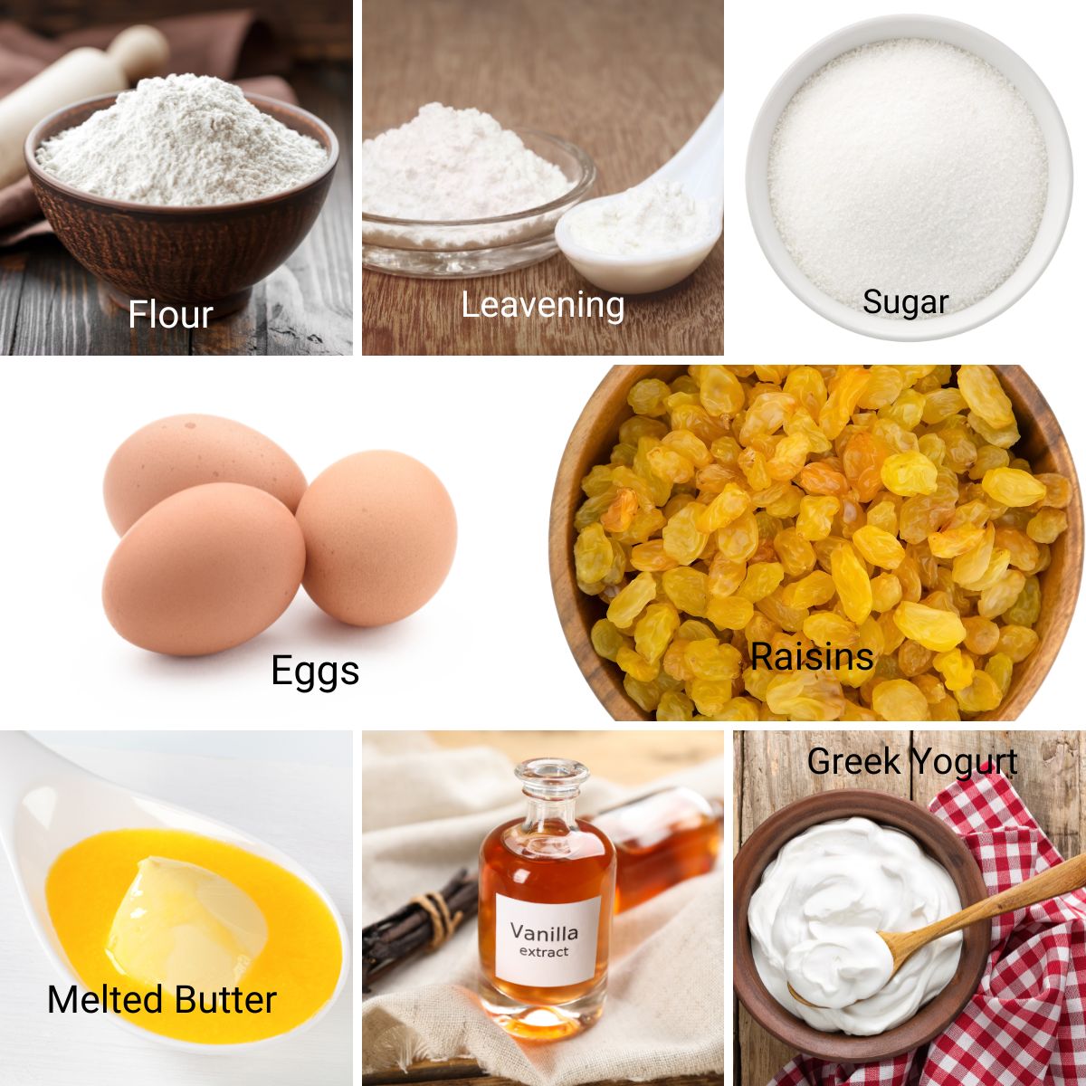 Ingredients for making No yeast dough.