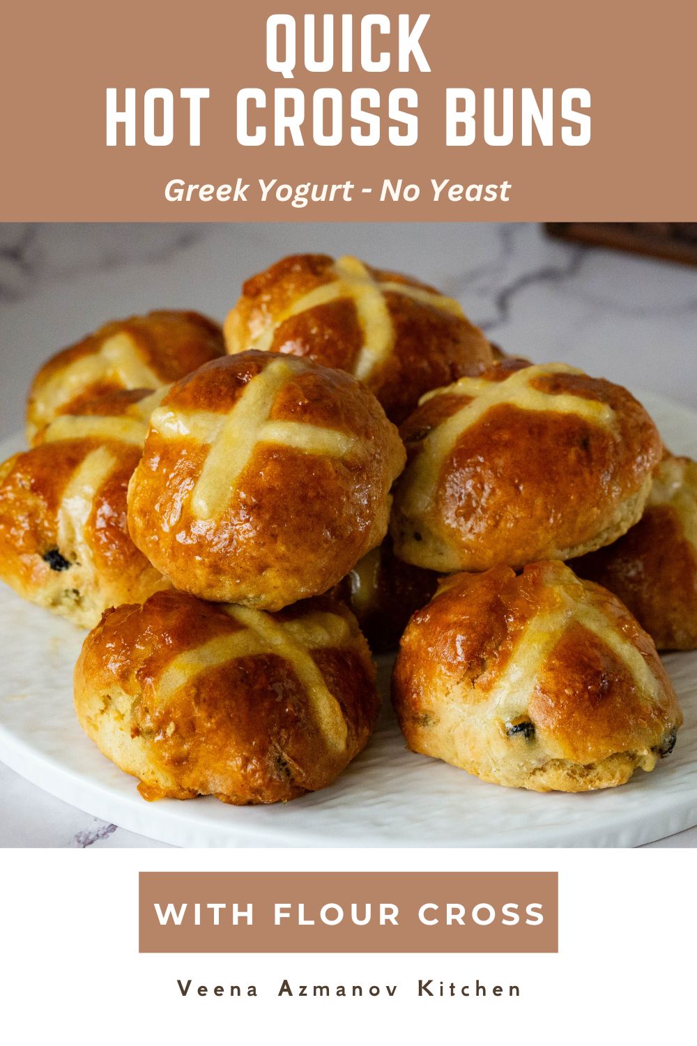 Pinterest image for Quick 30 Mins Greek Yogurt Dough with no yeast.