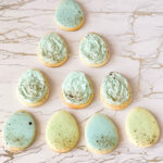 Speckled eggs with buttercream or glazed icing.