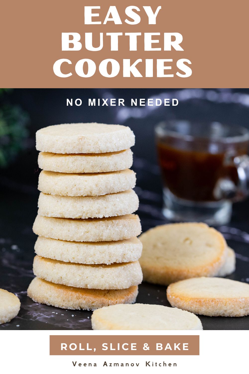 Pinterest image for Slice-and-Bake Butter Cookies.