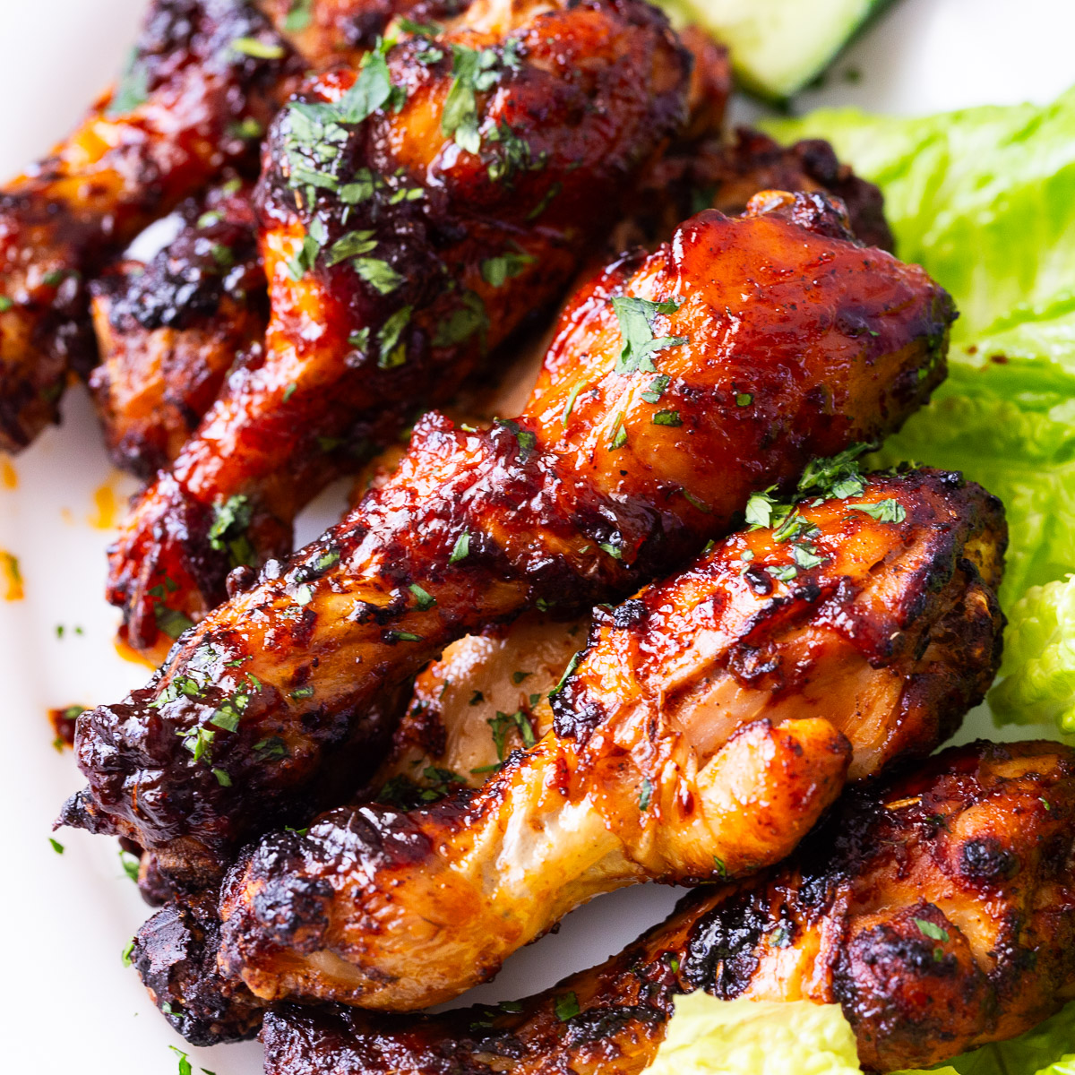 A few air fryer legs with BBQ sauce.