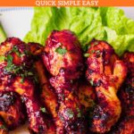 Pinterest image for BBQ Chicken legs in air fryer.