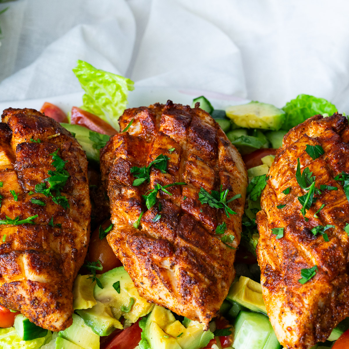 Spiced Chicken Breast made in an air fryer.