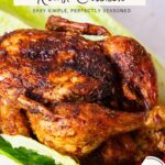 Pinterest image for Air Fryer Whole Chicken Roast.
