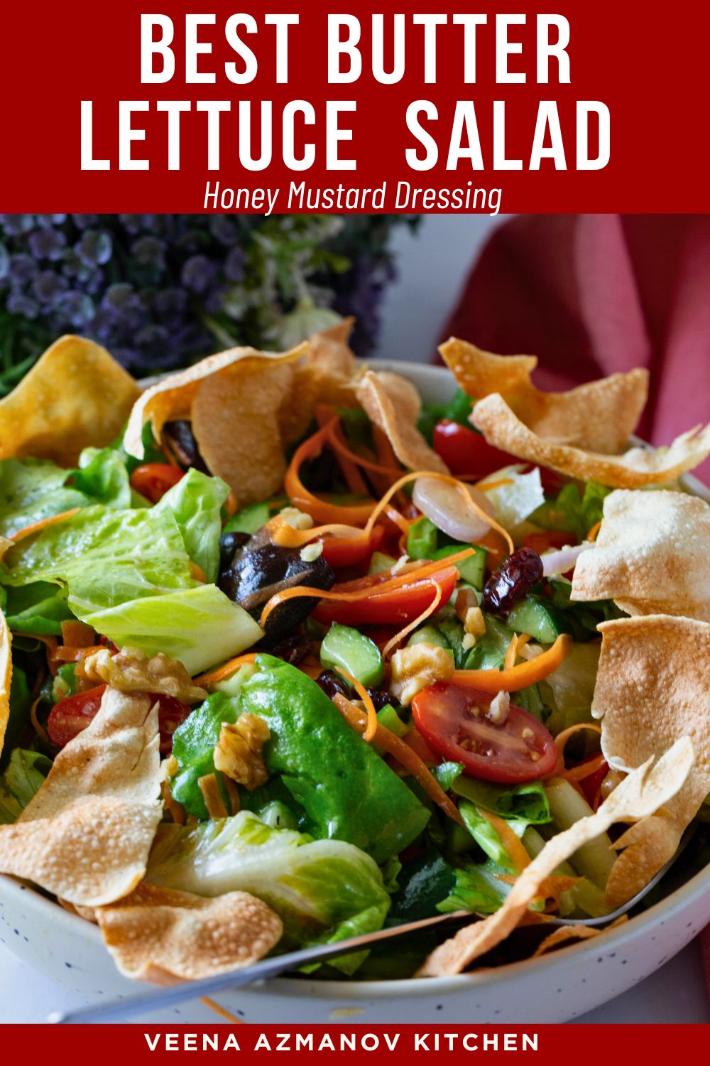 Pinterest image for Butter Lettuce Salad.